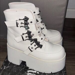 White Platform Ankle Boots